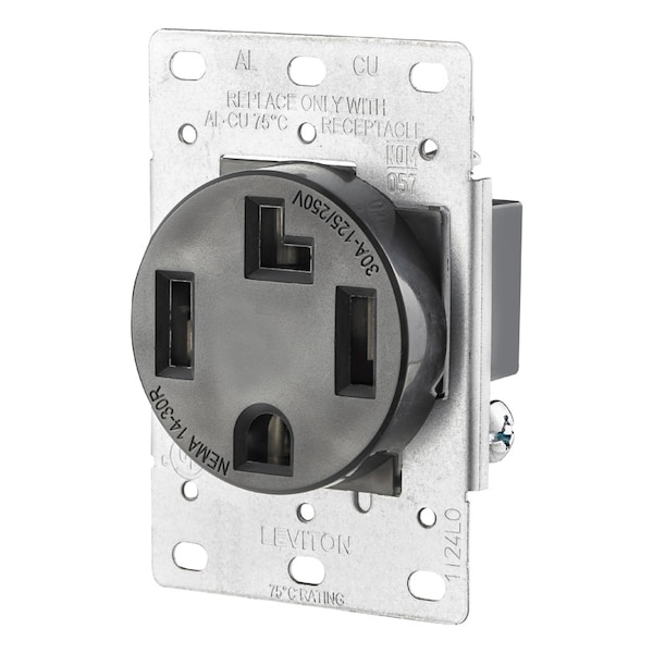 Leviton Leviton 30 amps 125/250 V Duplex Black Outlet 14-30R 1 pk R10-00278-S00 - main